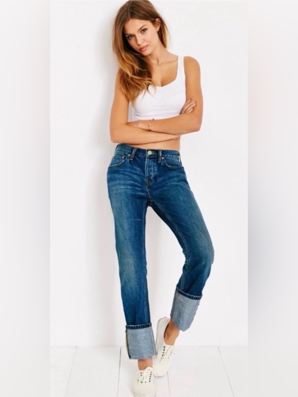 BDG Low Rise Long Cuff Jeans Size 26